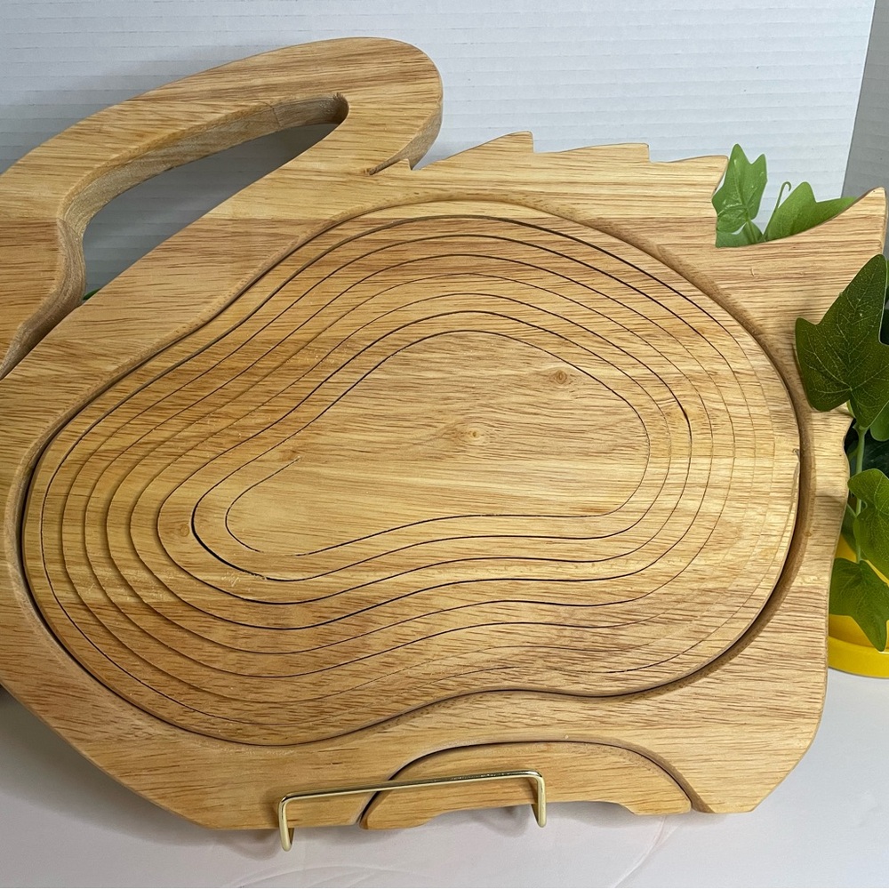 Vintage Wooden Suspended Bowl/Basket